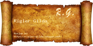 Rigler Gilda névjegykártya